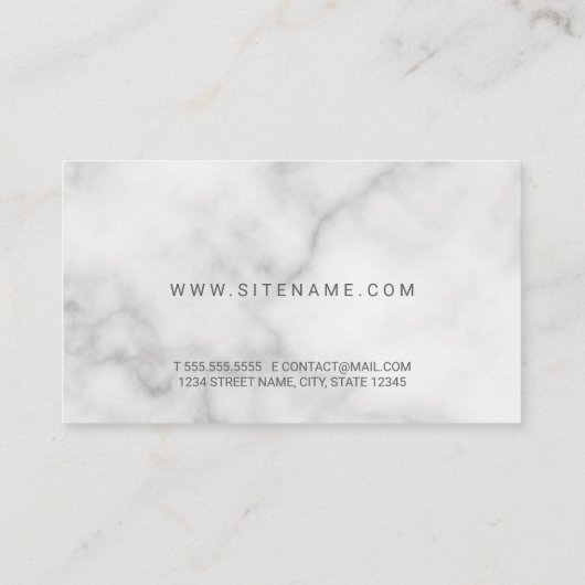 Classy Marble Modern Script Visitekaartje (Achterkant)