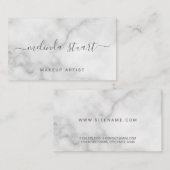 Classy Marble Modern Script Visitekaartje (Voorkant / Achterkant)