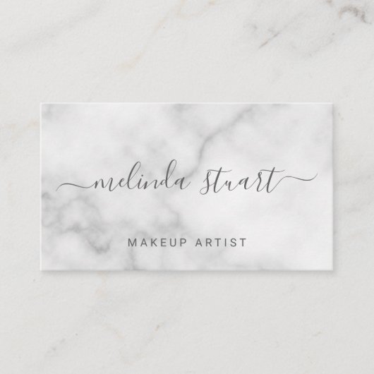 Classy Marble Modern Script Visitekaartje (Voorkant)