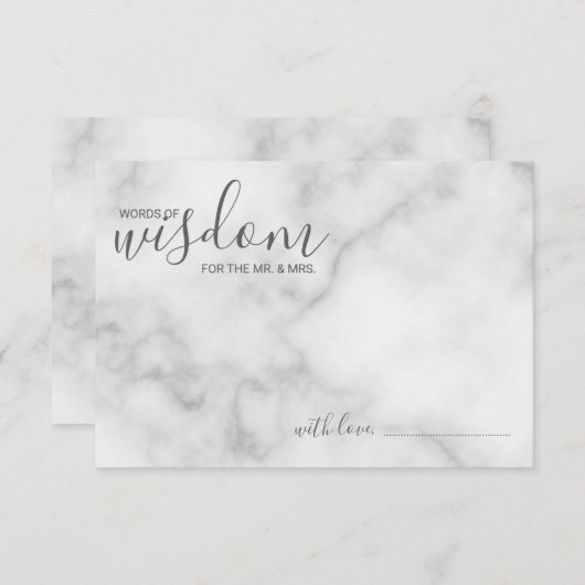 Classy Marble Modern Script Wedding Advieskaart (Voorkant / Achterkant)