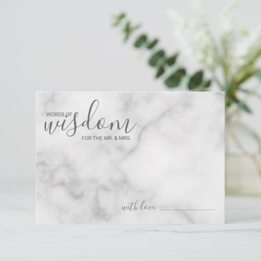 Classy Marble Modern Script Wedding Advieskaart (Staand voorkant)