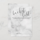 Classy Marble Modern Script Wedding Bucket List Advieskaart (Voorkant / Achterkant)