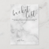 Classy Marble Modern Script Wedding Bucket List Advieskaart (Voorkant)