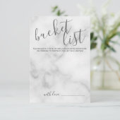 Classy Marble Modern Script Wedding Bucket List Advieskaart (Staand voorkant)