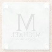 Classy Marble Monogram en Name Groomsman Glazen Onderzetter (Achterkant)