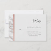 Classy Marble Roos Gold Folie RSVP Menu Huwelijk (Voorkant)