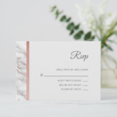 Classy Marble Roos Gold Folie RSVP Menu Huwelijk (Staand voorkant)