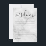 Classy Marble Wedding Advice and Wishes Card Advieskaart<br><div class="desc">Voeg een persoonlijke aanraking aan uw bruiloft toe met een modern manuscript trouwadvies en wenst kaart. Dit advisekaart kenmerkt titel "woorden van wijsheid"met details in vervalsingsmanuscript en sans serif doopvontstijl op witte marmer achtergrond. Ideaal voor bruiloft,  baby shower,  verjaardagsfeest,  vrijgezellenfeest,  bachelorette en alle speciale gelegenheden.</div>