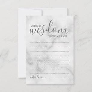 Classy Marble Wedding Advice and Wishes Card Advieskaart