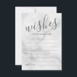 Classy Marble Wedding Advice and Wishes Card Advieskaart<br><div class="desc">Voeg een persoonlijke aanraking aan uw bruiloft toe met een modern manuscript trouwadvies en wenst kaart. Deze advieskaart is voorzien van een titel in de grijze, moderne lettertypestijl voor kalligrafie en van details in de grijze moderne sans serif lettertypestijl op de witte marmer achtergrond. Ideaal voor bruiloft, baby shower, verjaardagsfeest,...</div>