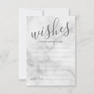 Classy Marble Wedding Advice and Wishes Card Advieskaart