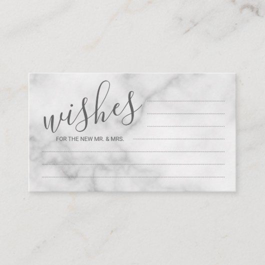 Classy Marble Wedding Advice and Wishes Card Advieskaart (Voorkant)