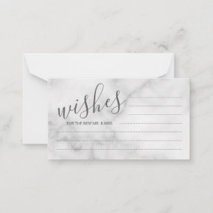 Classy Marble Wedding Advice and Wishes Card Advieskaart