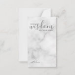 Classy Marble Wedding Advice and Wishes Card Advieskaart<br><div class="desc">Voeg een persoonlijke aanraking aan uw bruiloft toe met een modern manuscript trouwadvies en wenst kaart. Deze advieskaart bevat de titel 'Woorden van wijsheid' met details in grijs script en sans serif font style on white marble background. Ideaal voor bruiloft,  baby shower,  verjaardagsfeest,  vrijgezellenfeest,  bachelorette en alle speciale gelegenheden.</div>