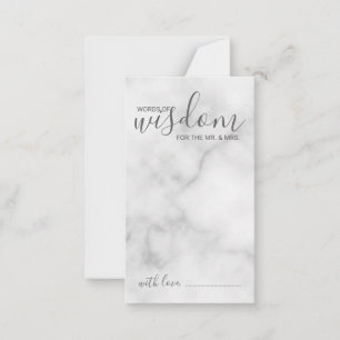 Classy Marble Wedding Advice and Wishes Card Advieskaart