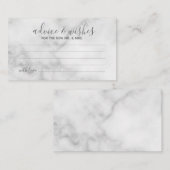 Classy Marble Wedding Advice and Wishes Card Advieskaart (Voorkant / Achterkant)