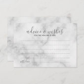 Classy Marble Wedding Advice and Wishes Card Advieskaart (Voorkant / Achterkant)