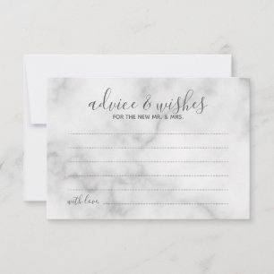 Classy Marble Wedding Advice and Wishes Card Advieskaart