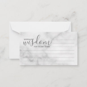 Classy Marble Wedding Advice and Wishes Card Advieskaart