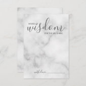 Classy Marble Wedding Advice and Wishes Card Advieskaart (Voorkant / Achterkant)