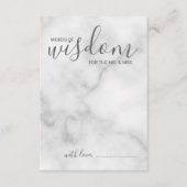 Classy Marble Wedding Advice and Wishes Card Advieskaart (Voorkant)