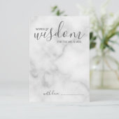 Classy Marble Wedding Advice and Wishes Card Advieskaart (Staand voorkant)