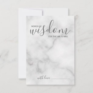 Classy Marble Wedding Advice and Wishes Card Advieskaart