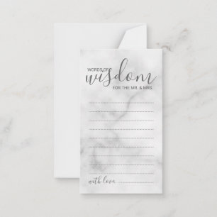 Classy Marble Wedding Advice and Wishes Card Advieskaart