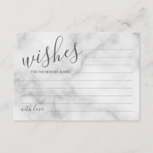 Classy Marble Wedding Advice and Wishes Card Advieskaart