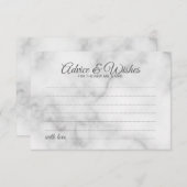Classy Marble Wedding Advice and Wishes Card Advieskaart (Voorkant / Achterkant)