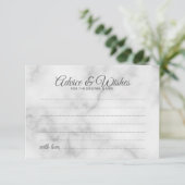 Classy Marble Wedding Advice and Wishes Card Advieskaart (Staand voorkant)
