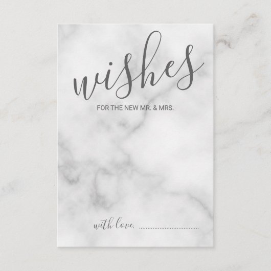 Classy Marble Wedding Advice and Wishes Card Advieskaart (Voorkant)