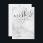 Classy Marble Wedding Advice and Wishes Card Advieskaart<br><div class="desc">Voeg een persoonlijke aanraking aan uw bruiloft toe met een modern manuscript trouwadvies en wenst kaart. Deze advieskaart is voorzien van een titel in de grijze, moderne lettertypestijl voor kalligrafie en van details in de grijze moderne sans serif lettertypestijl op de witte marmer achtergrond. Ideaal voor bruiloft, baby shower, verjaardagsfeest,...</div>