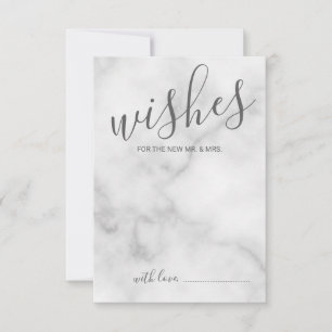 Classy Marble Wedding Advice and Wishes Card Advieskaart