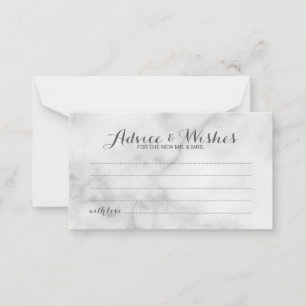 Classy Marble Wedding Advice and Wishes Card Advieskaart