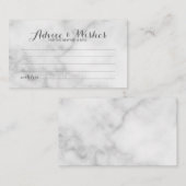 Classy Marble Wedding Advice and Wishes Card Advieskaart (Voorkant / Achterkant)