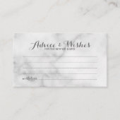 Classy Marble Wedding Advice and Wishes Card Advieskaart (Voorkant)
