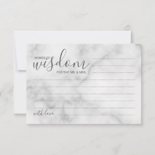 Classy Marble Wedding Advice and Wishes Card Advieskaart