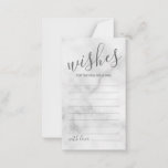 Classy Marble Wedding Advice and Wishes Card Advieskaart<br><div class="desc">Voeg een persoonlijke aanraking aan uw bruiloft toe met een modern manuscript trouwadvies en wenst kaart. Deze advieskaart is voorzien van een titel in de grijze, moderne lettertypestijl voor kalligrafie en van details in de grijze moderne sans serif lettertypestijl op de witte marmer achtergrond. Ideaal voor bruiloft, baby shower, verjaardagsfeest,...</div>