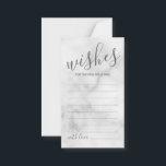 Classy Marble Wedding Advice and Wishes Card Advieskaart<br><div class="desc">Voeg een persoonlijke aanraking aan uw bruiloft toe met een modern manuscript trouwadvies en wenst kaart. Deze advieskaart is voorzien van een titel in de grijze, moderne lettertypestijl voor kalligrafie en van details in de grijze moderne sans serif lettertypestijl op de witte marmer achtergrond. Ideaal voor bruiloft, baby shower, verjaardagsfeest,...</div>