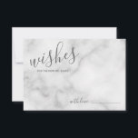 Classy Marble Wedding Advice and Wishes Card Advieskaart<br><div class="desc">Voeg een persoonlijke aanraking aan uw bruiloft toe met een modern manuscript trouwadvies en wenst kaart. Deze advieskaart is voorzien van een titel in de grijze, moderne lettertypestijl voor kalligrafie en van details in de grijze moderne sans serif lettertypestijl op de witte marmer achtergrond. Ideaal voor bruiloft, baby shower, verjaardagsfeest,...</div>