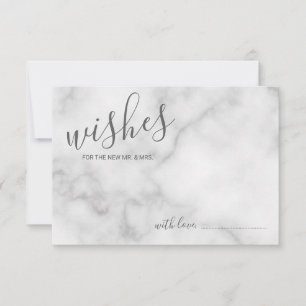 Classy Marble Wedding Advice and Wishes Card Advieskaart