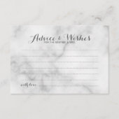 Classy Marble Wedding Advice and Wishes Card Advieskaart (Voorkant)