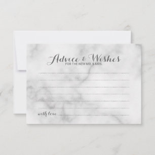 Classy Marble Wedding Advice and Wishes Card Advieskaart