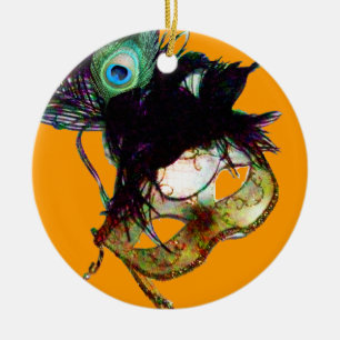 CLASSY MARDI GRAS MASQUERADE PARTIJ KERAMISCH ORNAMENT