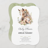 Classy Mare en Veulenpaard baby shower Kaart (Voorkant / Achterkant)