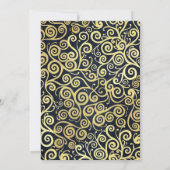 Classy marineblauw en goud swirl chique Vrijgezell Kaart (Achterkant)