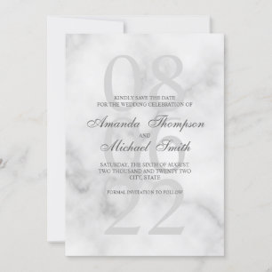 Classy Marmer Elegant Bruiloft Save the Date