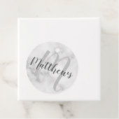 Classy Marmer Gepersonaliseerd Monogram & Familien Bedankjes Labels (In situ)