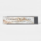 Classy marmer look elegante naam en titel bureau naambordje (Voorkant)